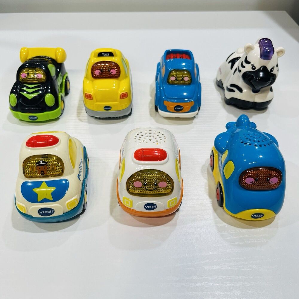 Lot of 7 Vtech Go Go Smart Wheels Toys Van, Airplane, Race Car, Truck & Animals